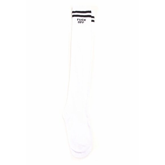 Fashion Nova ✦ “Please F*ck Off” Knee-High Socks ✦ White ✦ Black ✦ NWT - Picture 5 of 5